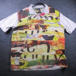 Rocawear Polo Shirt Mens‎ 3XL Multicolor Abstract Allover Graphic Streetwear